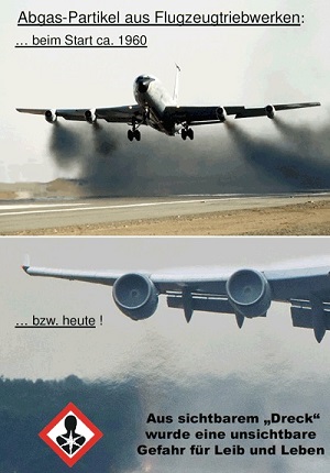 Flugzeugabgase früher - heute